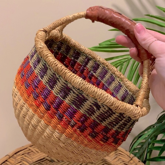 Handwoven Ghana Bolga Small Market Basket